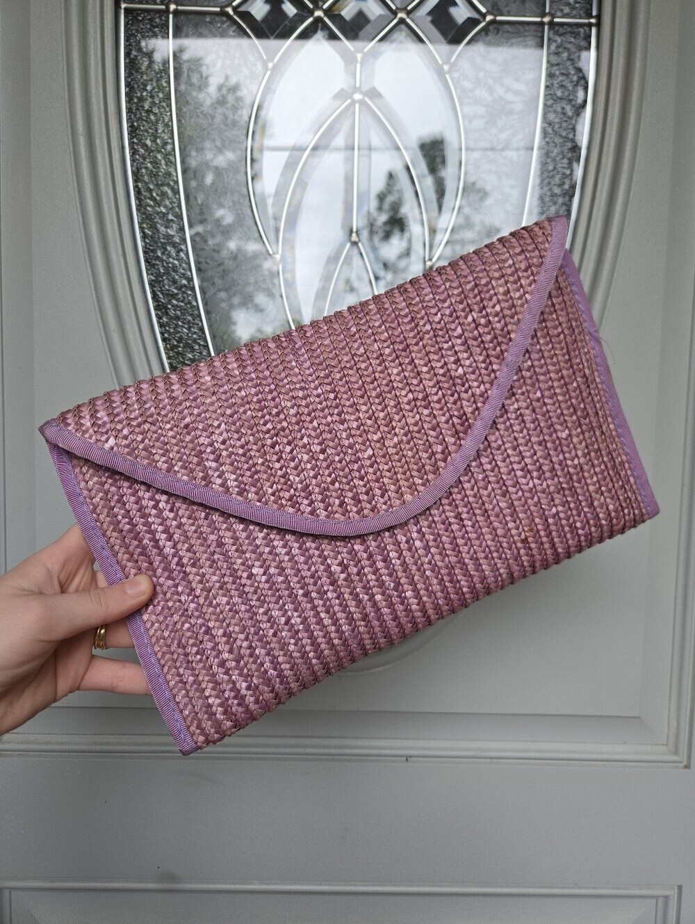 Braided Straw Clutch